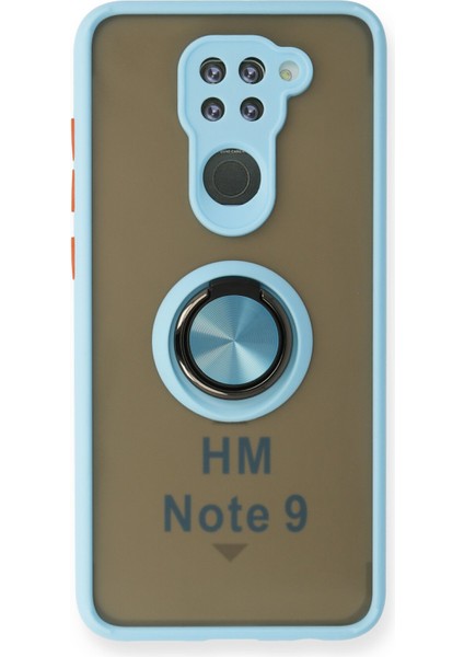 Xiaomi Redmi Note 9 Kılıf Montreal Yüzüklü Silikon Kapak - Buz Mavi 13