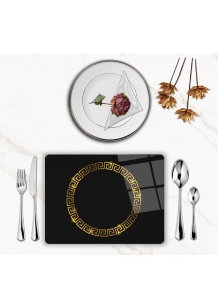 Özel Tasarım Cam Baskılı Gold Supla Takımı 6 Adet