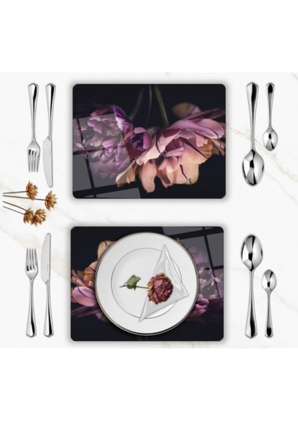 Özel Tasarım Cam Baskılı Çiçekler Supla Takımı 6 Adet fiyatları