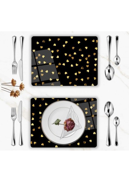 Özel Tasarım Cam Baskılı Kalpler Supla Takımı 6 Adet fiyatları