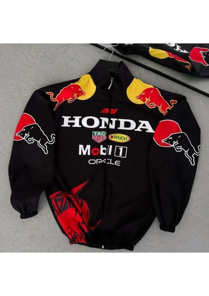 Unisex Siyah Dijital Tasarım Baskılı Fermuarlı Yağmurluk & Rüzgarlık fiyatları