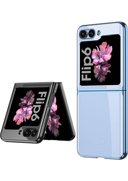 Samsung Galaxy Z Flip 6 Kılıf Renkli Kenarlı Arkası Şeffaf Sert Kipta Kapak modelleri