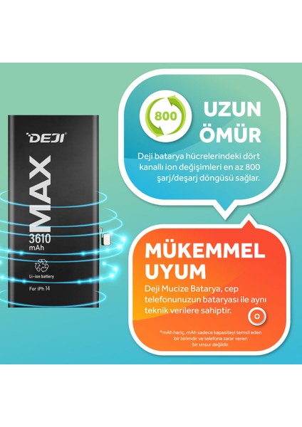 iPhone 14 Uyumlu Mucize Batarya 3610MAH fırsatları