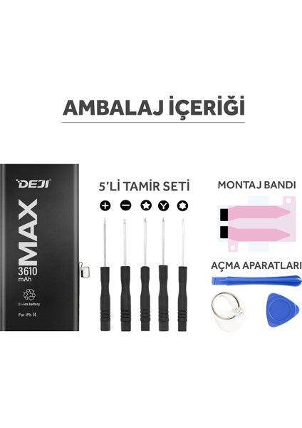 iPhone 14 Uyumlu Mucize Batarya 3610MAH indirimleri