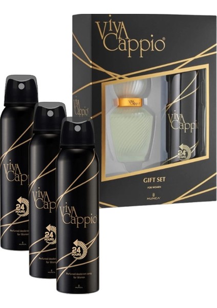 Cappio Kadın Parfüm 1 Adet Edt 60 Ml+ 4 Adet Deodorant 150 ml