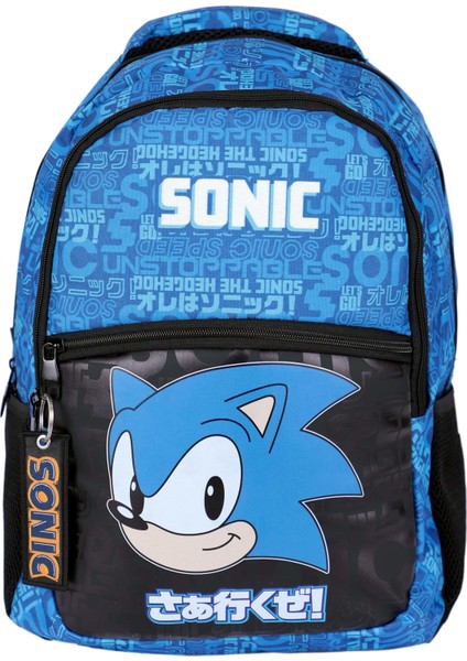 Lisanslı Mavi Siyah Sonic Erkek Çocuk Ilkokul Sırt Çantası ve Beslenme Çantası