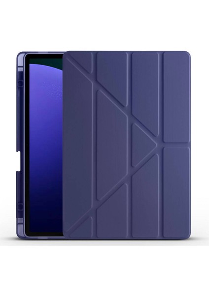 Galaxy Tab S9 Plus Kılıf Tri Folding Kalem Bölmeli Standlı Kılıf