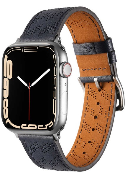 Zenith Works Apple Watch Uyumlu 7 41MM Krd-76 Pu Deri Kordon Strap Kayış