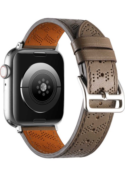 Zenith Works Apple Watch Uyumlu 7 41MM Krd-76 Pu Deri Kordon Strap Kayış