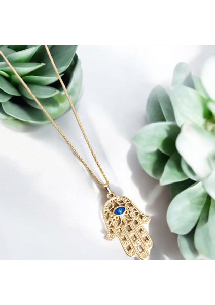 Fatma Ana Eli Figürlü Gold Kolye Gold Zincir Kolye Hediyelik Eşya Sevgili Kolye Sevgiliye Özel Hediye