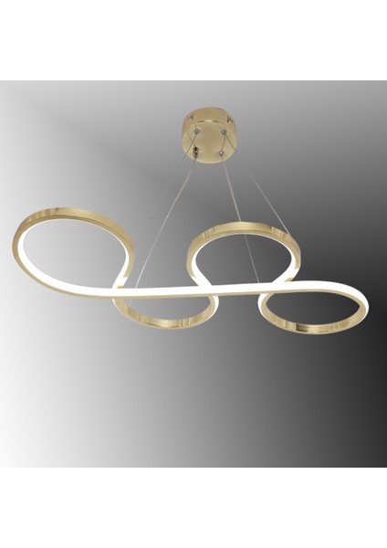 TT025-FSR Tt Aydınlatma Yılan Modeli Fransız Sarı Kaplama LED Avize