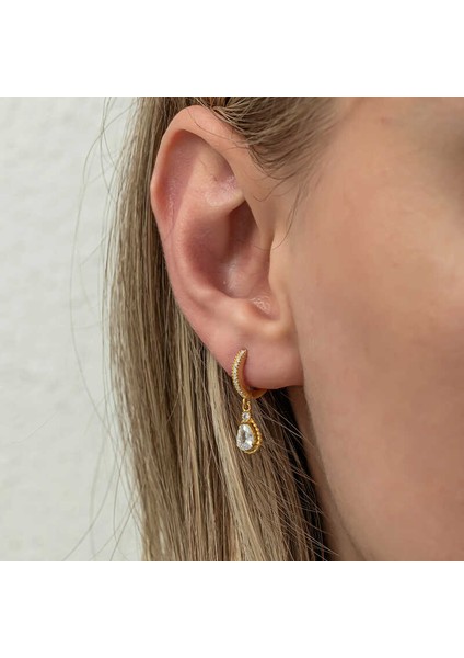 Gümüş Sallantılı Gold Damla Kadın Küpe fırsatları
