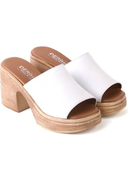 Kadın Deri Topuklu Terlik