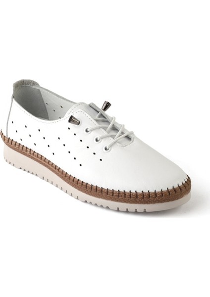 Deriholl Beyaz Kadın Deri Saraçlı Ayakkabı fiyatları