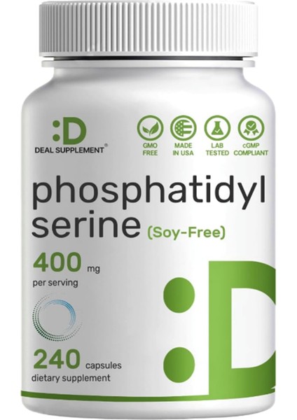 Phosphatidylserine 400MG 240 Capsules – Nootropic Brain Health usa Menşei 3647