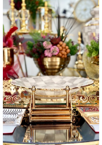 Damalı Gri 31CM Lenger Tabak fırsatları