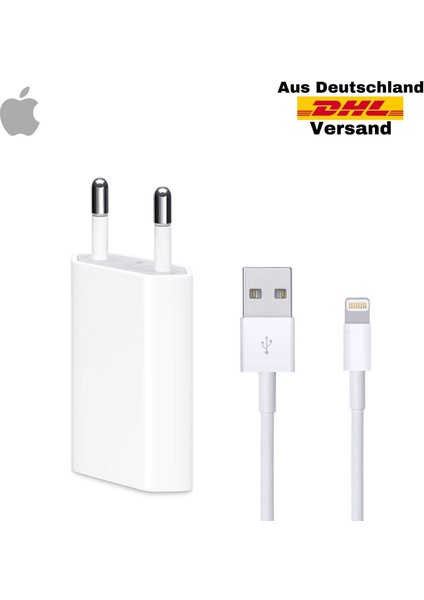 M2 Tec 2'si 1 Arada Şarj Seti Apple iPhone Ipod ve iPad Modelleri Lightning Usb-A Için Şarj Kablosu Beyaz 5W 1A 100CM