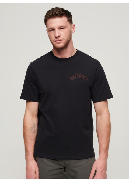 Bisiklet Yaka Baskılı Siyah Erkek T-Shirt M1011896B02A_TATTOO Graphıc Loose T fiyatları