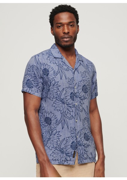 Normal Çok Renkli Desenli Erkek Gömlek M4010810A1WB_OPEN Collar Prınt Lıne fiyatları