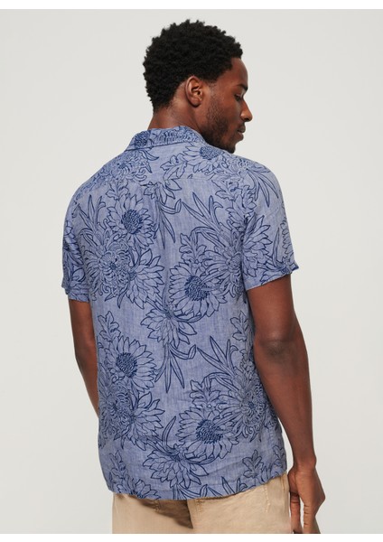 Normal Çok Renkli Desenli Erkek Gömlek M4010810A1WB_OPEN Collar Prınt Lıne indirimleri