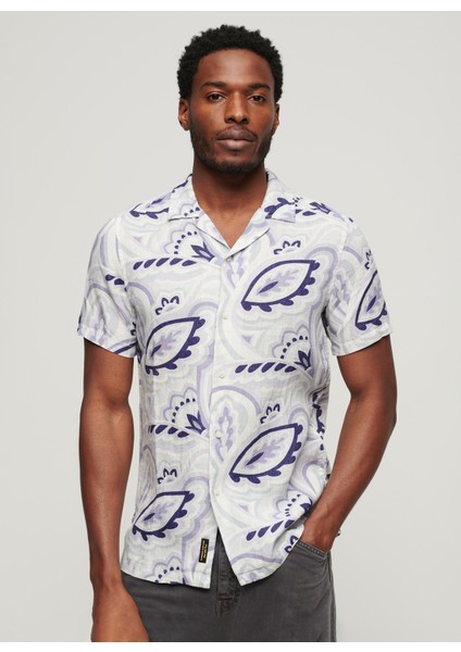 Normal Çok Renkli Desenli Erkek Gömlek M4010810A2EP_OPEN Collar Prınt Lıne fiyatları