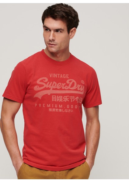 Bisiklet Yaka Baskılı Kırmızı Erkek T-Shirt M1011895A9QZ_CLASSIC Vl Herıtage T