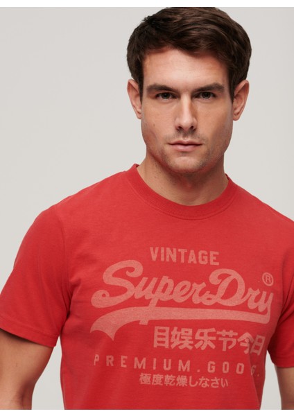 Bisiklet Yaka Baskılı Kırmızı Erkek T-Shirt M1011895A9QZ_CLASSIC Vl Herıtage T modelleri