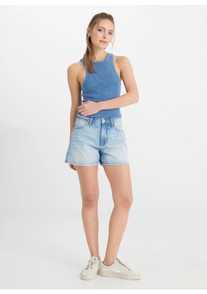 Normal Bel Loose Fit Açık Mavi Kadın Şort W21T202088H94-JEAN Şort