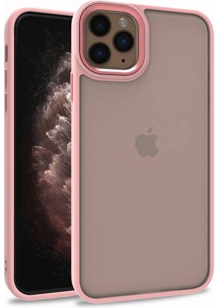 Apple iPhone 11 Pro Uyumlu Inci Kılıf Kenarı Silikon Arkası Sert P.c Zore Flora Kapak