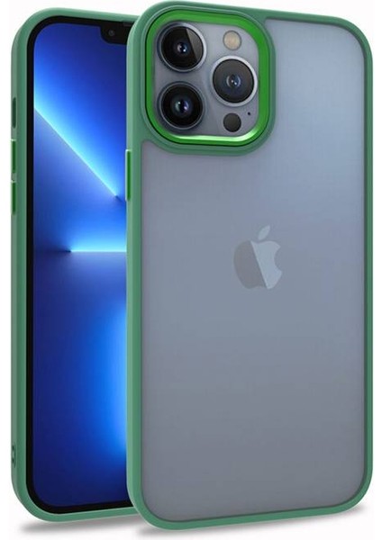 Apple iPhone 13 Pro Max Uyumlu Inci Kılıf Kenarı Silikon Arkası Sert P.c Zore Flora Kapak