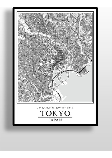 Tokyo Şehir Haritası Çerçevesiz PosterHarita Sanatı fiyatları
