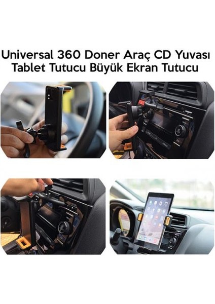 CD Gözü Uyumlu 11.50-19 Inch Araç Tablet Tutucu 360 Döner Araç CD Yuvası Tablet Tutucu