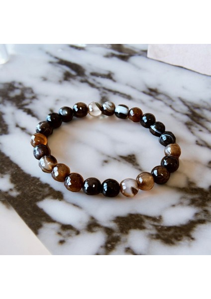 Akik Bileklik Doğal Taş Bileklik Gerçek Hakiki Akik Taşı Bileklik 8mm