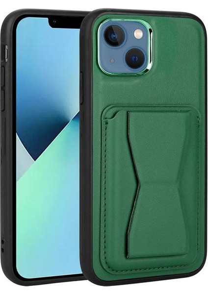 iPhone 13 Kılıf Kartlıklı Standlı ​pu Deri Memo Kapak