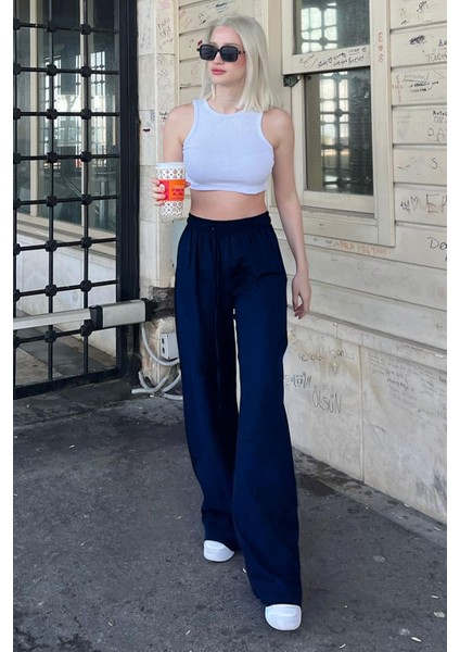 Kadın Beli Lastikli Günlük Kullanışlı Palazzo Pantolon fiyatları