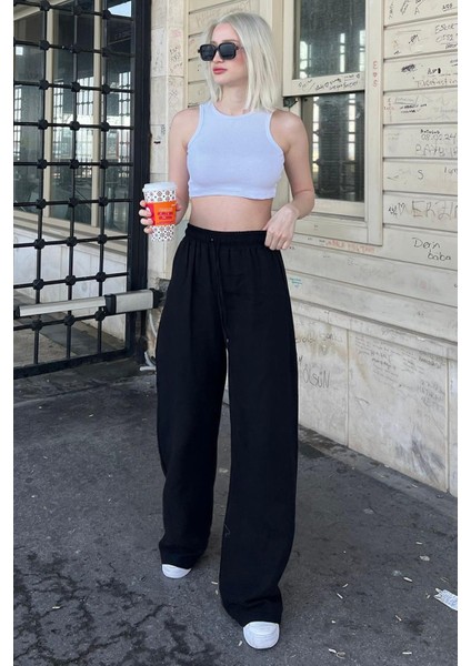 Kadın Beli Lastikli Günlük Kullanışlı Palazzo Pantolon modelleri