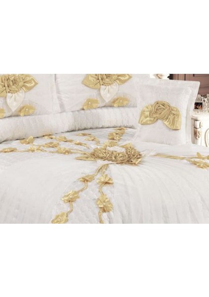 4 Parça Çift Kişilik Çeyizlik Saten Yatak Örtüsü King Size fırsatları
