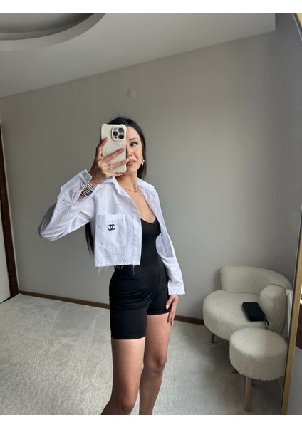 Brrshkkqaaa Siyah Spor Kısa Tulum