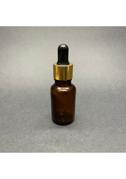 15 ml Amber Cam Damlalıklı Şişe , Gold Metalik Kapak , 15 cc Kahverengi Cam Damlalıklı Şişe x 6 Adet