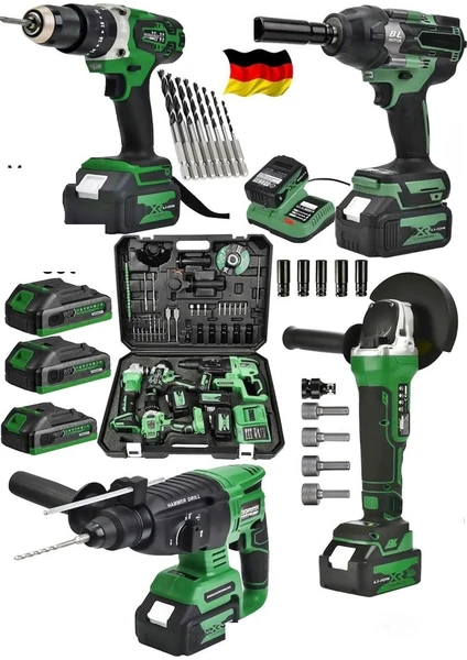 4'lü Set 2-26 Şarjlı Hilti-Şarjlı TAŞLAMA-13MM Şarjlı Darbeli Matkap-Şarjlı Somun Sıkma Makina Uçlar