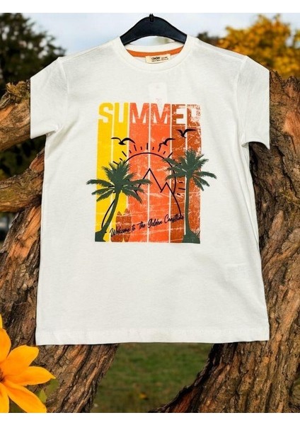 Erkek Çocuk Pamuklu Summer Yazılı Tshirt