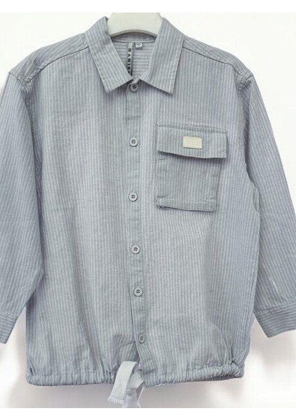 Erkek Çocuk Yazlık Çizgili Cep Detaylı Gömlek indirimleri