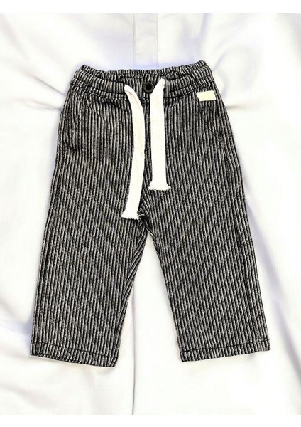 Erkek Çocuk Keten Çizgili Beli Lastikli Pantolon modelleri