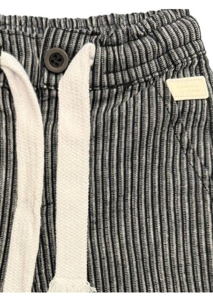 Erkek Çocuk Keten Çizgili Beli Lastikli Pantolon fırsatları