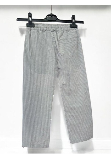 Erkek Çocuk Keten Çizgili Beli Lastikli Pantolon fırsatları
