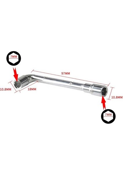 7mm L Tipi Hassas Nozzle Anahtarı - 3D Yazıcı E3D Uyumlu