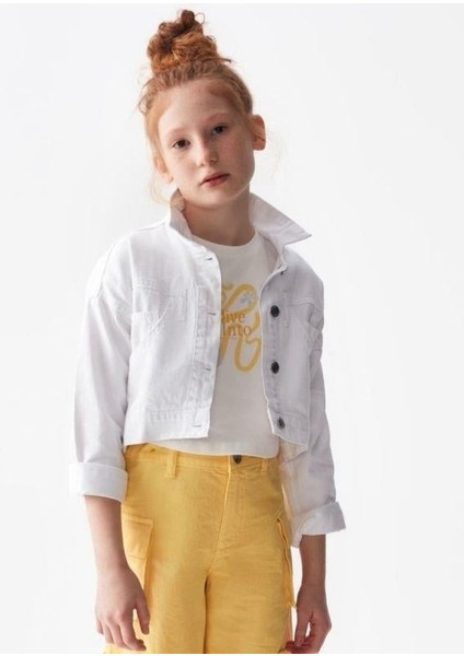 Kız Çocuk Çift Cep Detaylı Ince Kot Ceket modelleri