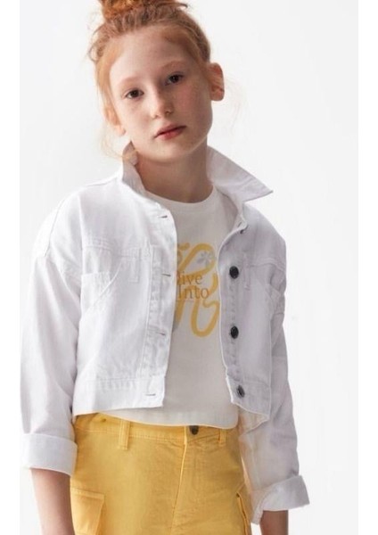 Kız Çocuk Çift Cep Detaylı Ince Kot Ceket indirimleri