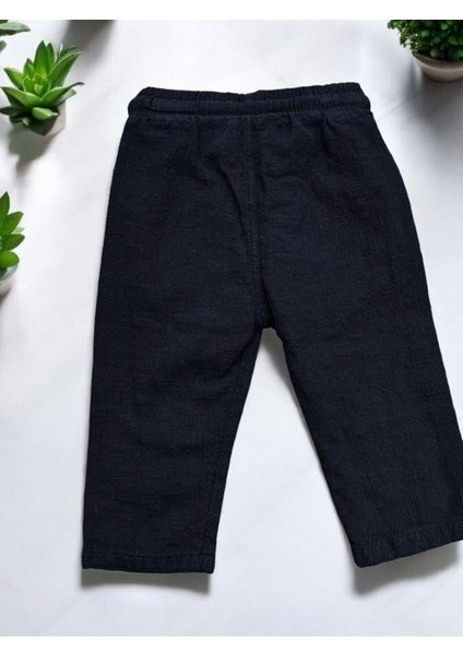 Erkek Bebek Keten Beli Lastikli Bol Paçalı Pantolon fırsatları