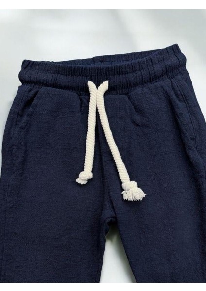 Erkek Bebek Keten Beli Lastikli Bol Paçalı Pantolon indirimleri